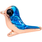 16G 1/4 Rose Gold Tone Blue Bird Cartilage Tragus Earring