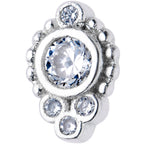 16G 5/16 Clear Gem Flexible Bioplast Teardrop Labret Monroe Tragus