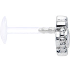 16G 5/16 Clear Gem Flexible Bioplast Teardrop Labret Monroe Tragus