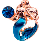 16G 1/4 Aqua Gem Rose Gold Tone Mermaid Cartilage Tragus