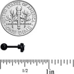 16G 1/4 Black White Formal Bow Cartilage Tragus Earring