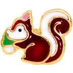 16G 1/4 Gold Tone Snacking Squirrel Cartilage Tragus Earring