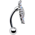 Clear Aurora CZ Gem Sunflower Belly Ring