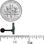 16G 1/4 Aqua Gem Black Alien Cartilage Tragus