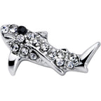 16G 1/4 Clear Black Gem Shark Cartilage Tragus Earring