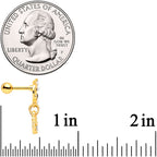16G 1/4 Aurora CZ Gold Tone Dreamcatcher Feather Dangle Cartilage