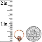 16G 3/8 Clear CZ Gem Rose Gold Tone Elegant Hinged Segment Ring