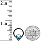 16G 3/8 Aqua Gem Black Hollow Alien Septum Ring