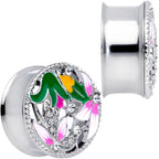 Clear Gem Exotic Garden Flower Double Flare Plug Set