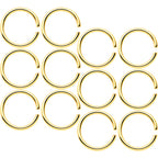18G 5/16 Gold Tone Anodized Seamless Circular Ring Set of 12