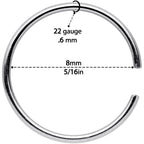 22G 5/16 Steel Gold Tone Anodized Seamless Circular Ring Set of 12