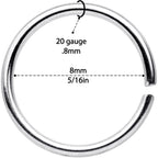 20G 5/16 Steel Gold Tone Anodized Seamless Circular Ring Set of 12