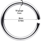 18G 5/16 Steel Gold Tone Anodized Seamless Circular Ring Set of 12