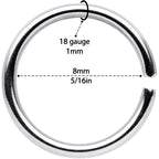 18G 5/16 Steel Rose Gold Tone Anodized Seamless Circular Ring Set of 12