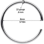 22G 5/16 Gold Tone Rose Gold Tone Anodized Seamless Circular Ring Set of 12