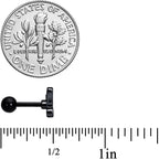 16G 1/4 Black Shark Bite Cartilage Tragus Earring