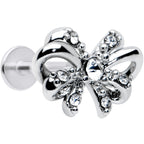16G 5/16 Clear Gem Looping Bow Labret Monroe Tragus