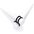 White Matte Acrylic Straight Taper Set 2G to 00G