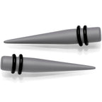 Grey Matte Acrylic Straight Taper Set 2G to 00G
