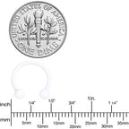 16G 3/8 White Matte Horseshoe Circular Barbell
