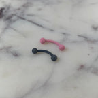 16G 5/16 Pink Acrylic Matte Curved Eyebrow Ring