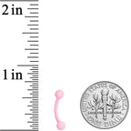 16G 5/16 Pink Acrylic Matte Curved Eyebrow Ring