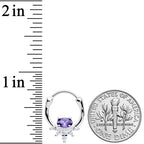 18G 3/8 Purple Clear Gem Spray Cartilage Clicker