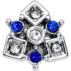 16G 1/4 Blue Gem Geometry Squares Circles Labret Monroe Tragus