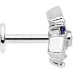 16G 1/4 Blue Gem Geometry Squares Circles Labret Monroe Tragus