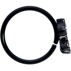 20G 5/16 White Faux Opal Black UFO Nose Hoop