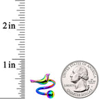 Clear Gem Rainbow Bird Spiral Twister Belly Ring
