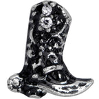 16G 5/16 Clear Gem Cowboy Boot Labret Monroe Tragus