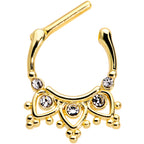 16G 3/8 Clear Gem Gold Tone Lacy Drama Cartilage Clicker