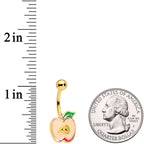 Gold Tone Sweet Apple Belly Ring