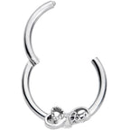 16G 3/8 Infinity Heart Valentines Day Hinged Segment Ring