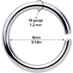 16G 5/16 Seamless Cartilage Ring Set of 12
