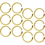 16G 5/16 Gold Tone Anodized Seamless Cartilage Ring Set of 12
