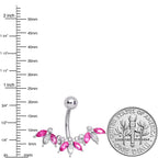 Clear Pink Gem Comely Clusters Belly Ring