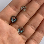 16G 5/16 Aqua Gem Black Alien Labret Monroe Tragus