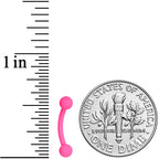 16G 5/16 Pink Acrylic Matte Curved Eyebrow Ring