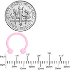16G 3/8 Perfectly Pink Matte Horseshoe Circular Barbell