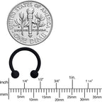 16G 3/8 Beauteous Black Matte Horseshoe Circular Barbell