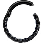 16G 5/16 Black Twisted Elegance Cartilage Clicker