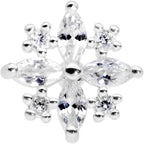 16G 1/4 Clear CZ Gem Star Burst Cartilage Tragus