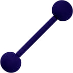 Nifty Navy Blue Matte Barbell Tongue Ring