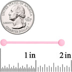 14G Petal Pink Matte Industrial Barbell 38mm