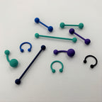 16G 3/8 Beauteous Black Matte Horseshoe Circular Barbell