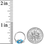 16G 5/16 Celtic Knot Blue Hinged Segment Ring