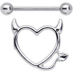 14G 5/8 Devil Heart Valentine Nipple Shield Set