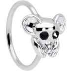 20G 5/16 Black Gem Mysterious Mouse Nose Hoop